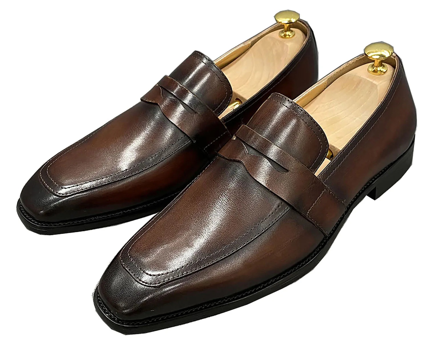 Men's Handmade Dress Formal Silp On Penny Loafers