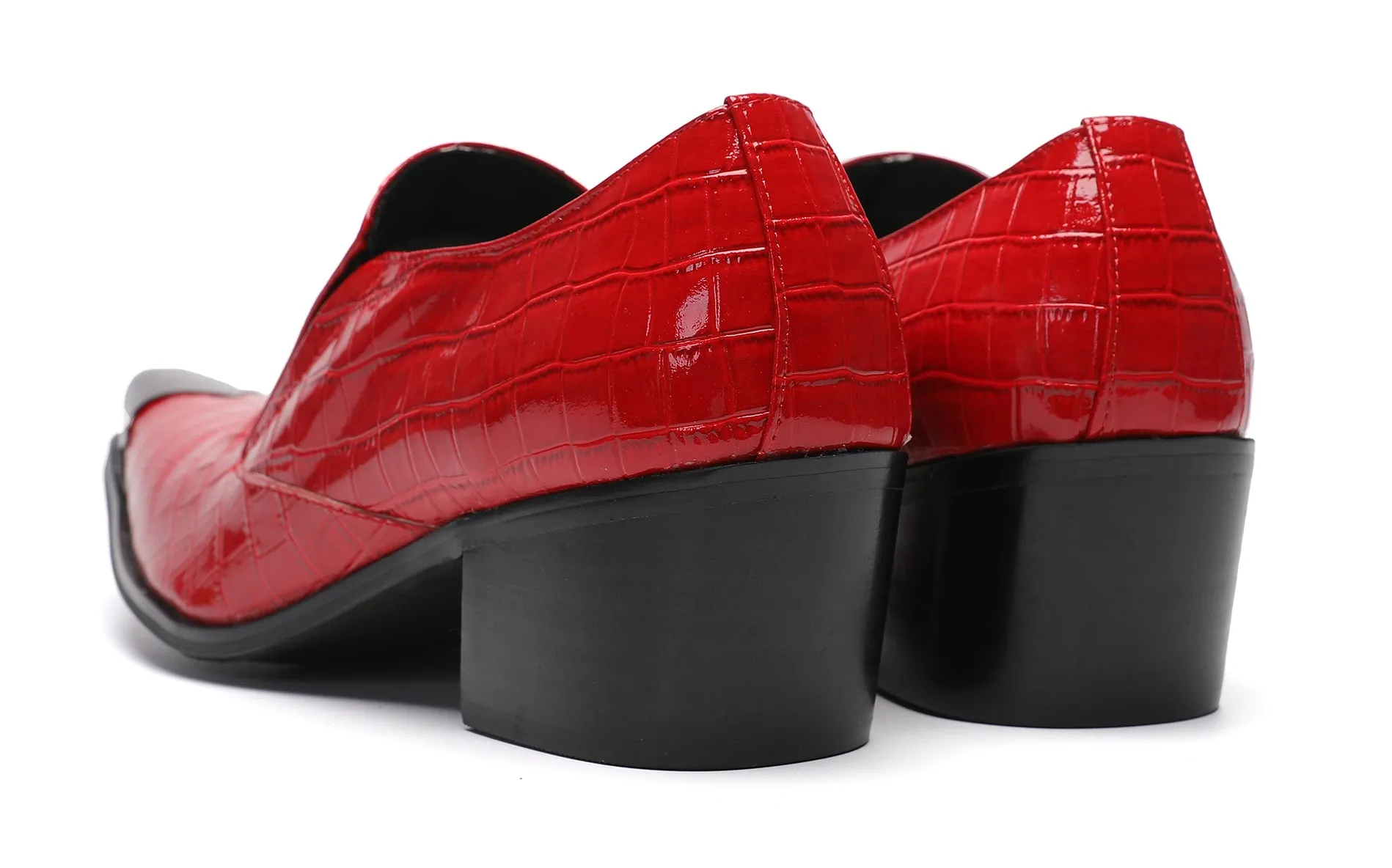 Men's Metal-Tip Toe Western Colourful Penny Loafers