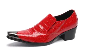 Men's Metal-Tip Toe Western Colourful Penny Loafers