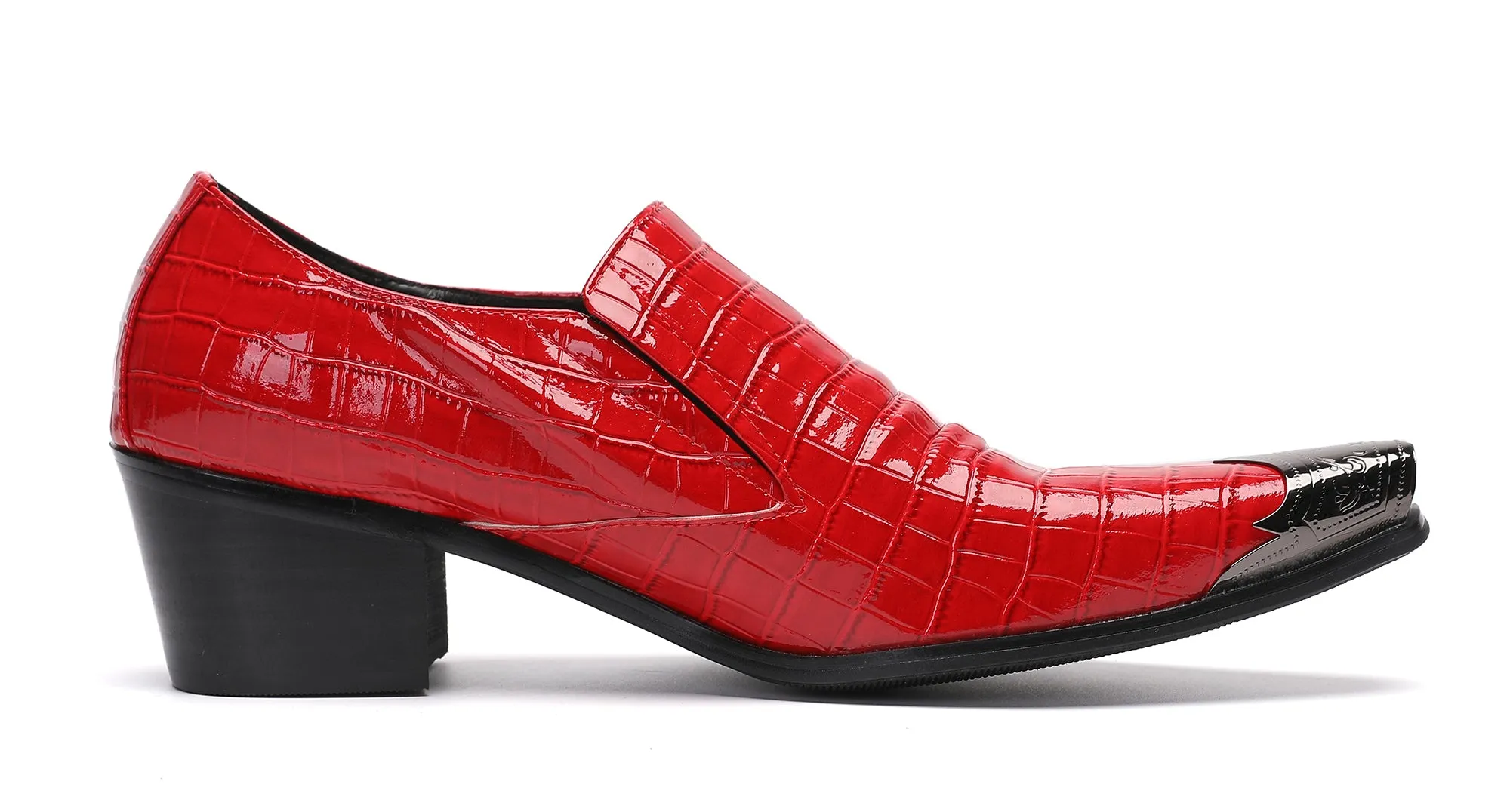 Men's Metal-Tip Toe Western Colourful Penny Loafers