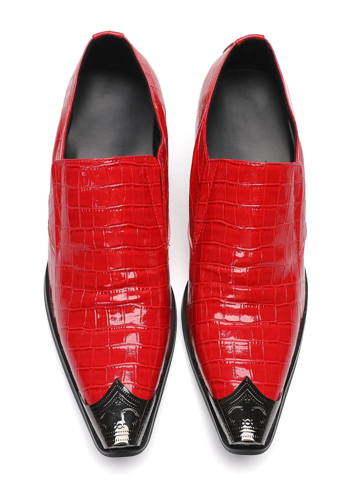 Men's Metal-Tip Toe Western Colourful Penny Loafers