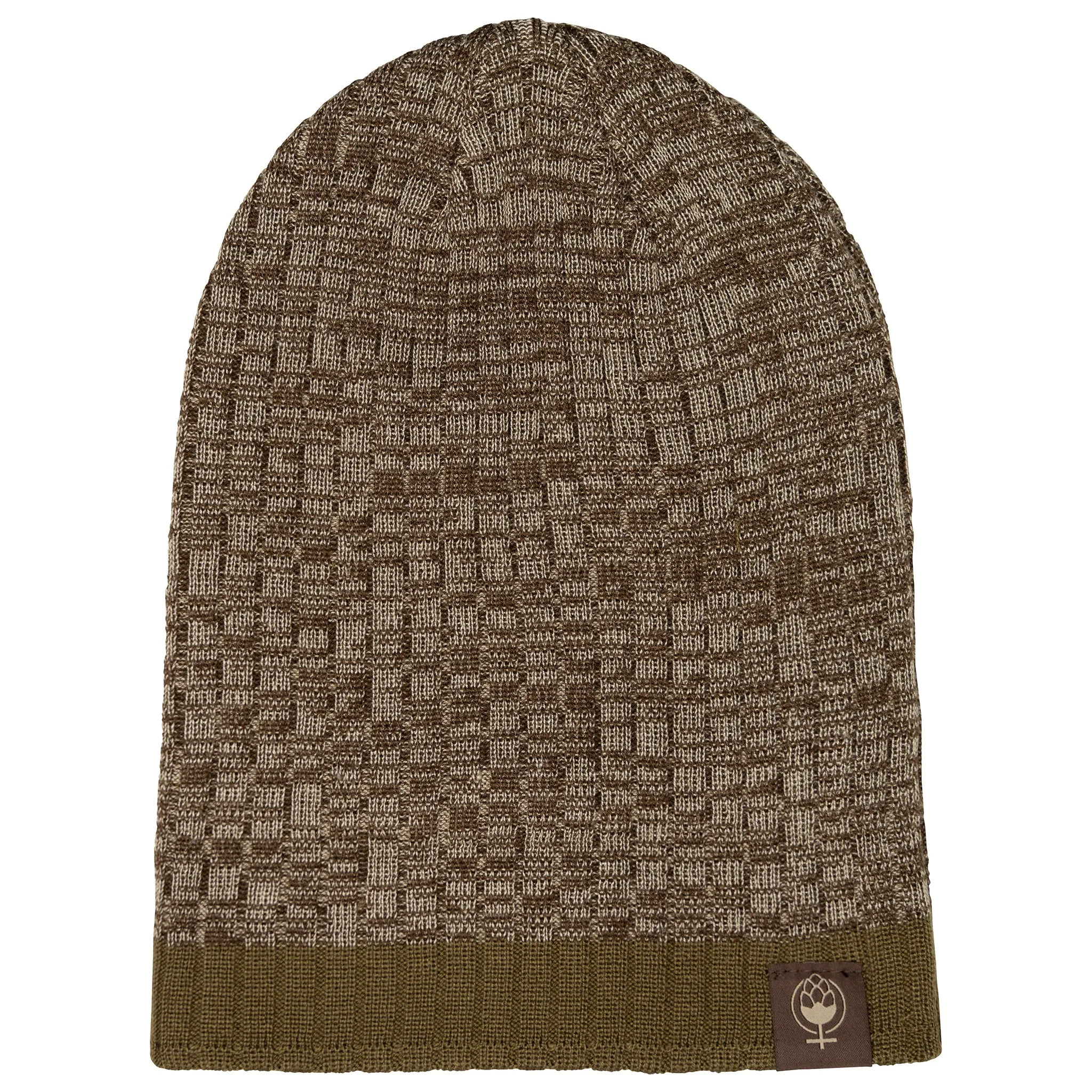 Nature Beer Repeat Beanie-Olive/ Brown Heather