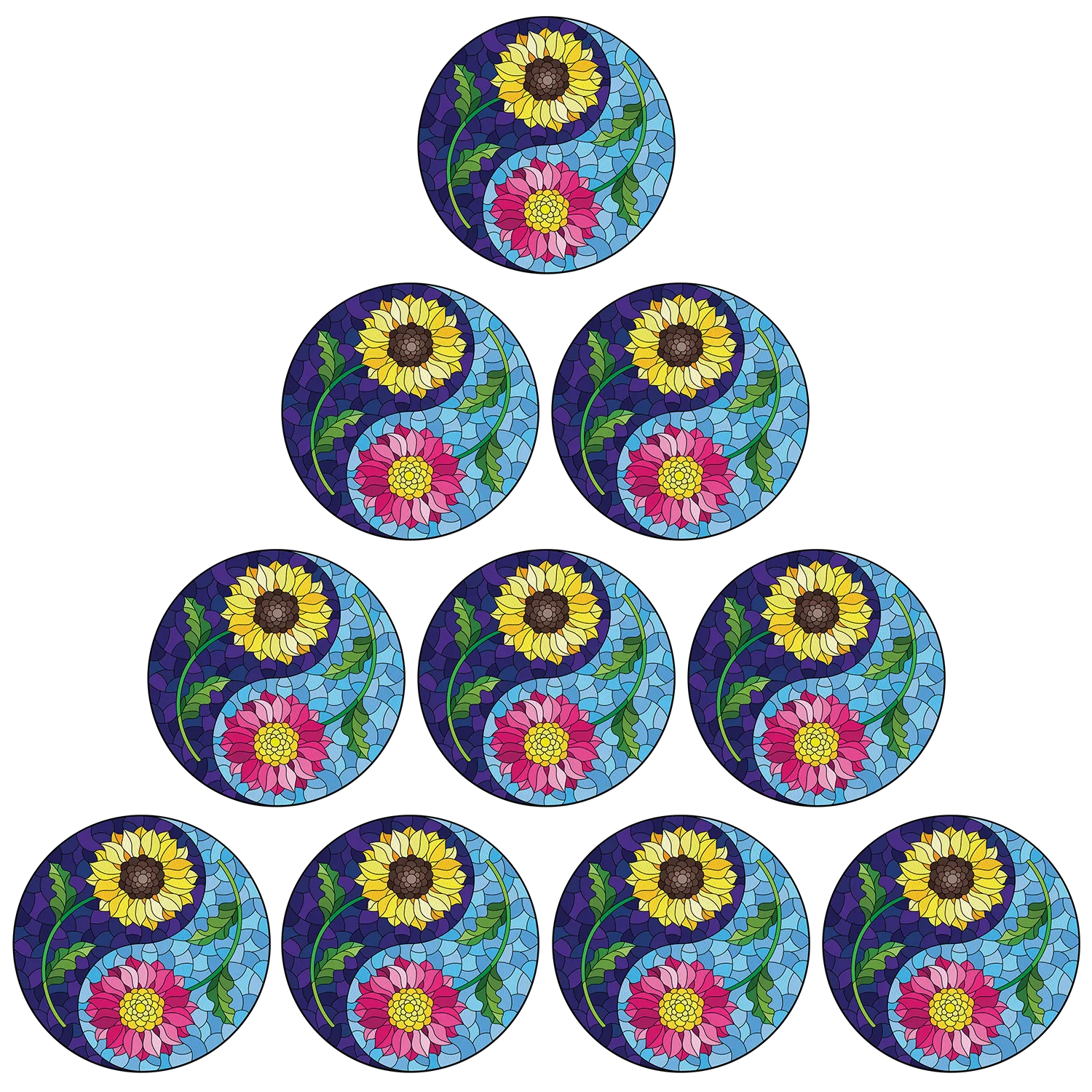 Omnipod Stained Glass Flowers Design Patches