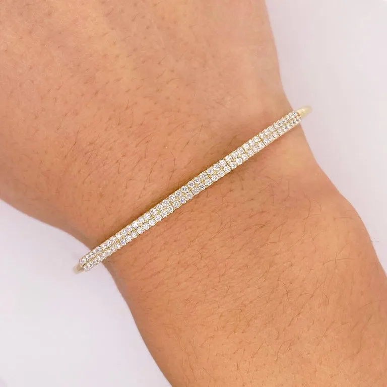 Pavé Diamond Flexible Bangle Bracelet