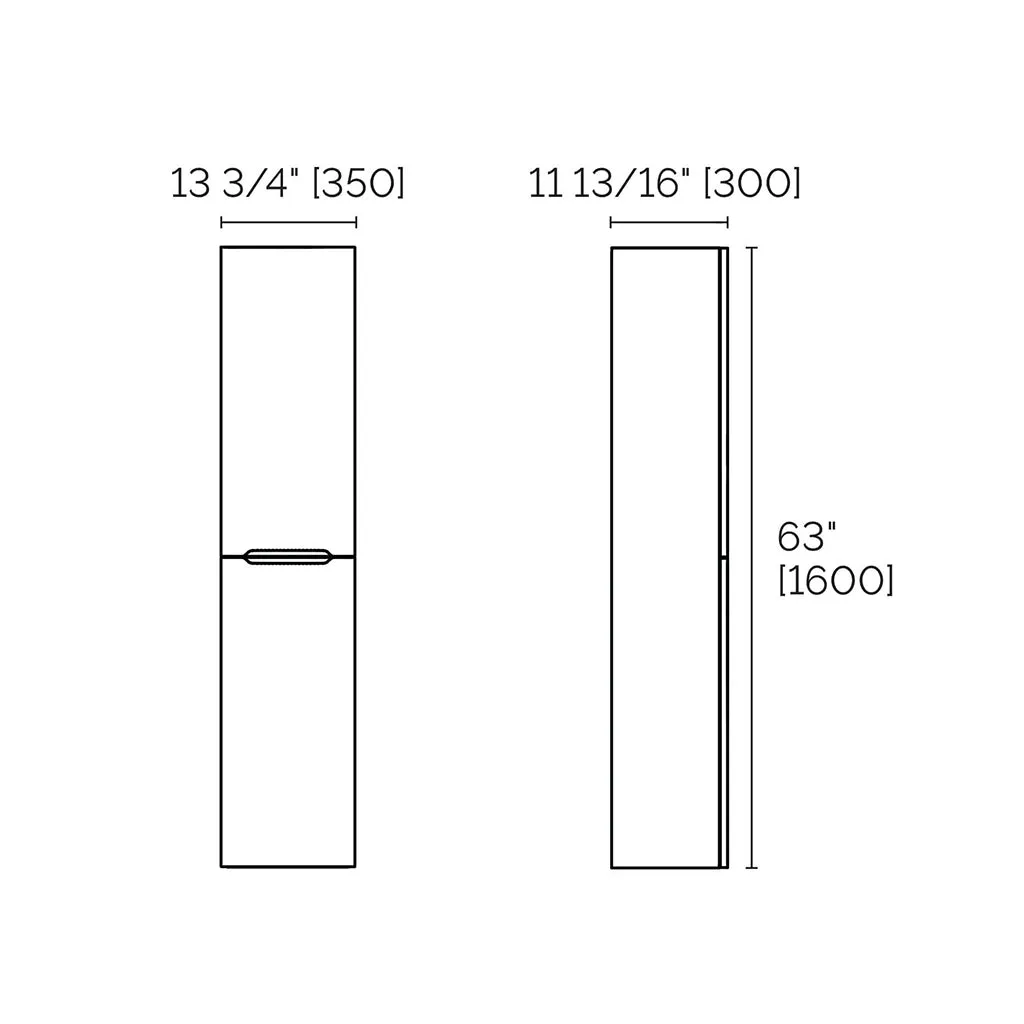 Runway Auxiliary Column - Wall Mount - 63" Mdf/Matt Warm Grey