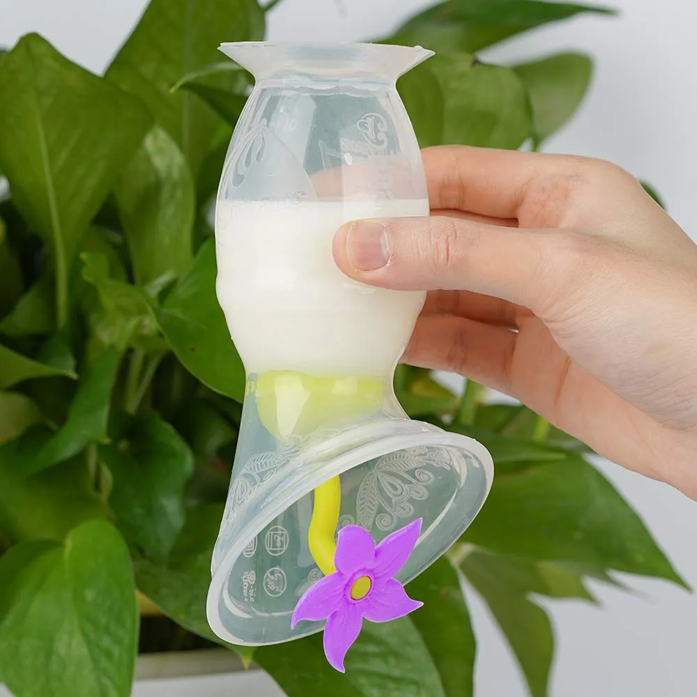 Silicone Breast Pump with Suction Base and Flower Stopper Combo