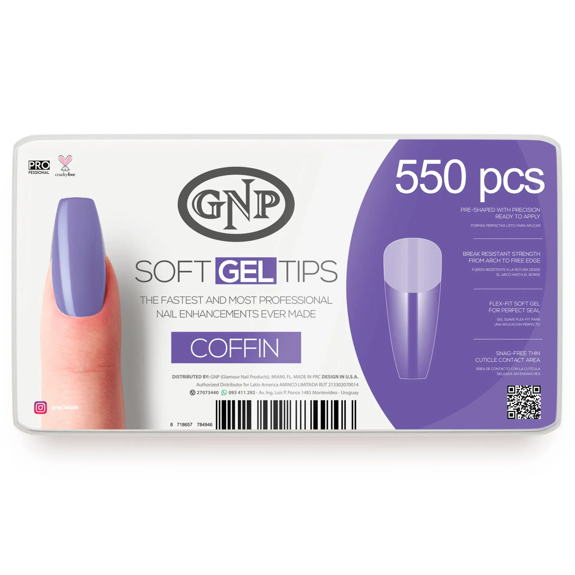 Soft Gel Tips Gnp X550 Unidades. Gel Suave Flex-fit