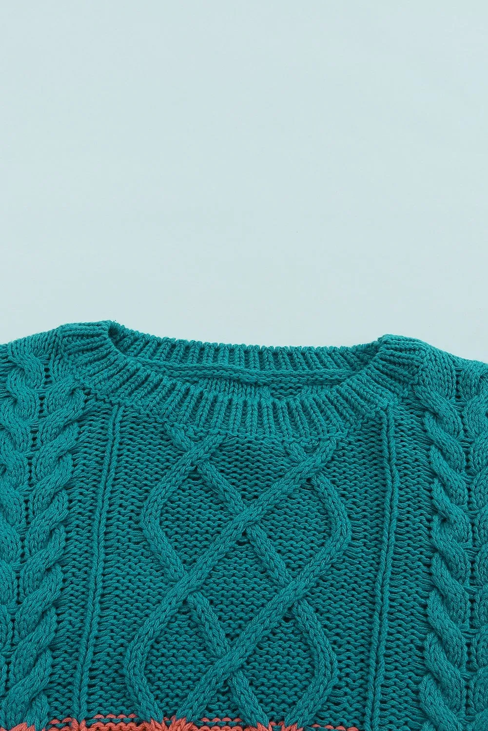 Striped Color Block Textured Knit Pullover Sweater