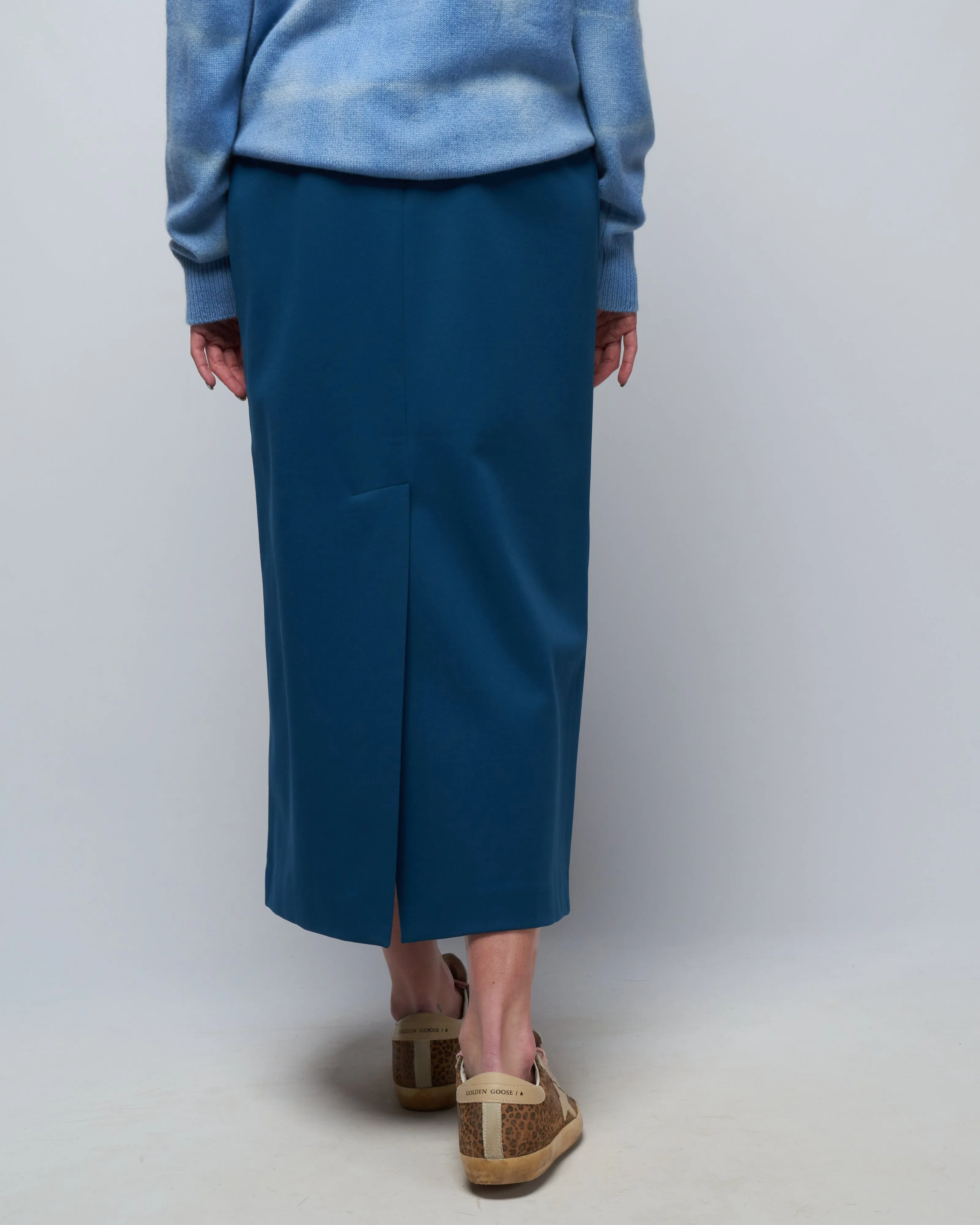 structured knit pencil skirt - azure