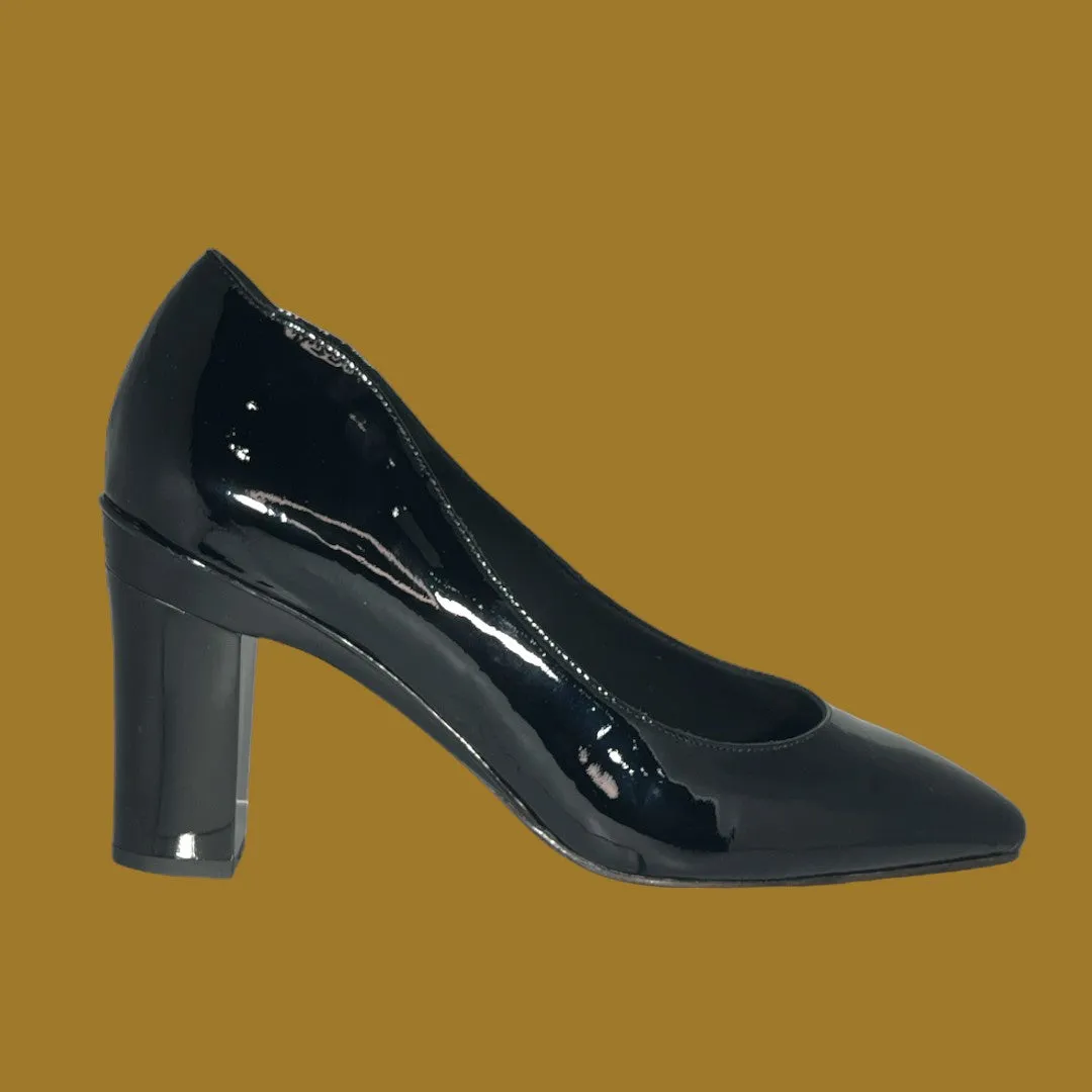Valerie Black Patent Pump