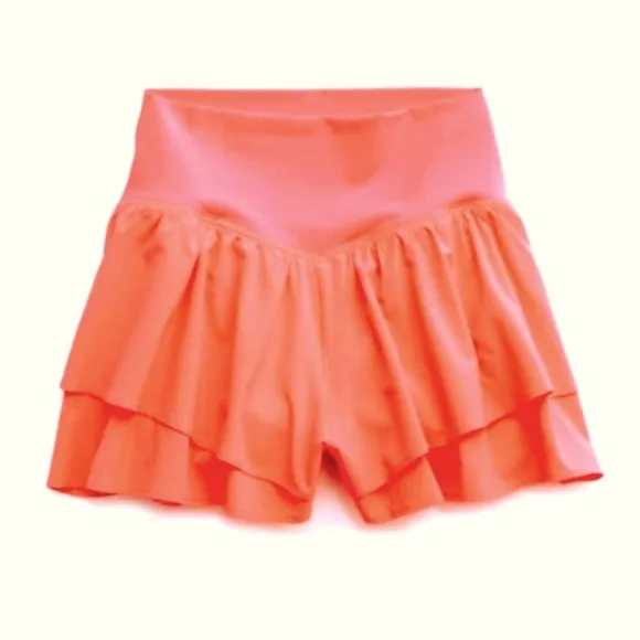 XS,S,M,L: Aerie Flirty Ruffle, Tiered Stretch Shorts